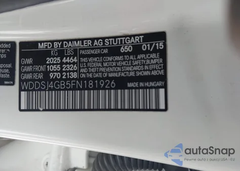 2015 Mercedes-Benz Cla 250 4Matic z USA, uszkodzony, nr VIN WDDSJ4GB5FN181926